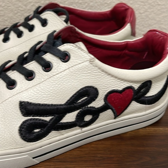 Brighton Love Me Beige Red Sneakers size 8.5 Valentines - Picture 13 of 17